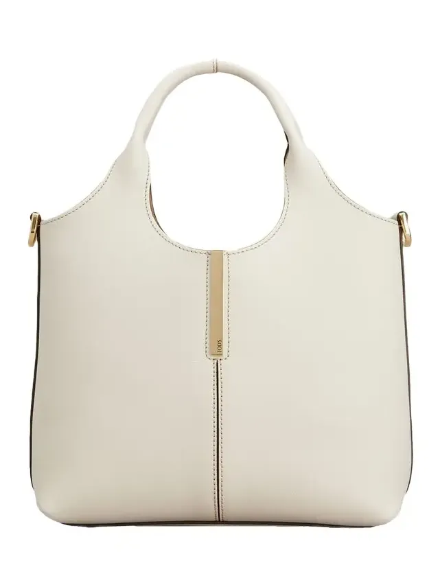 Embellished Leather Shopping Tote Bag