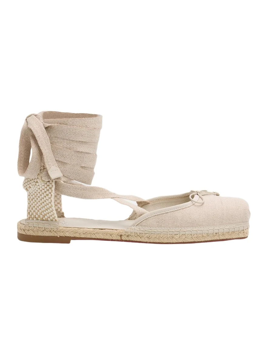 Christian Louboutin Cassiadrilla Canvas Lace-Up Espadrilles