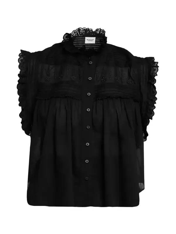 Dersia Embroidered Voile Top Dersia Embroidered Voile Top