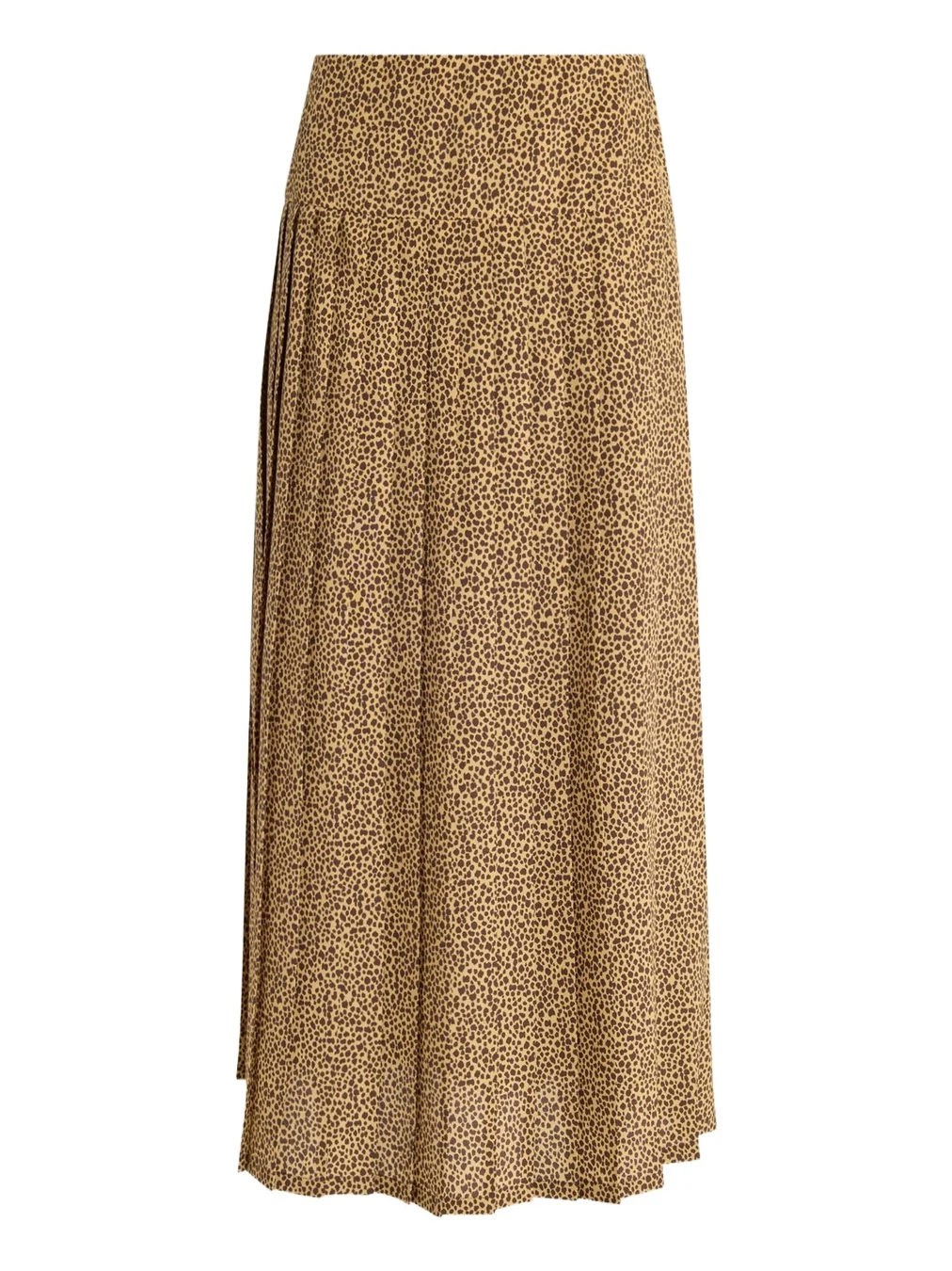 High-Waist Leopard-Print Silk Skirt