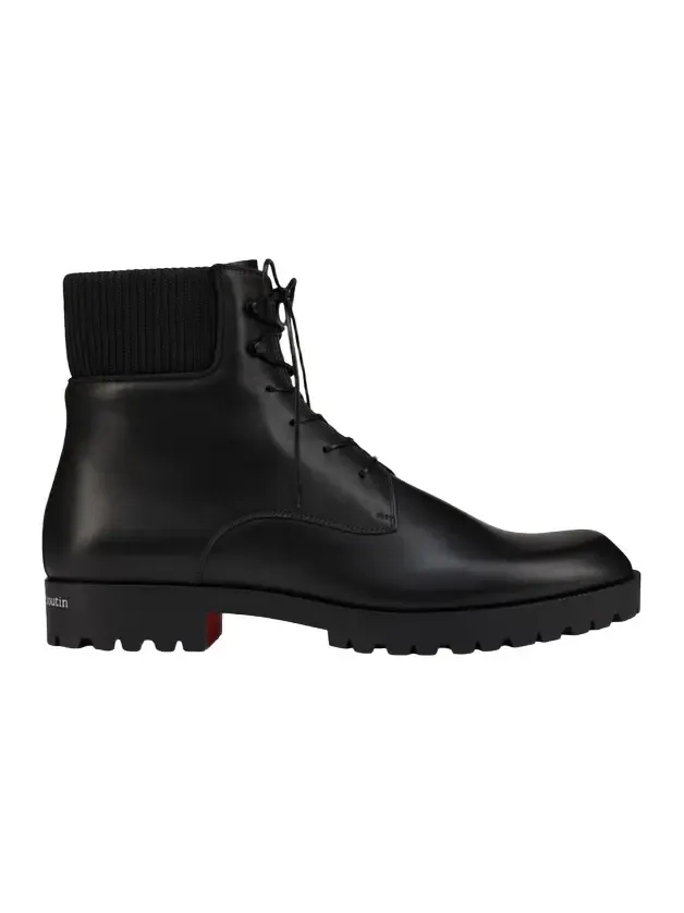 Christian Louboutin Men's Trapman Leather Lug-Sole Lace-Up Boots
