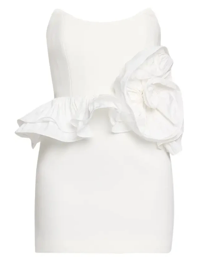 Ozias Strapless Flower Peplum Mini Dress Ozias Strapless Flower Peplum Mini Dress