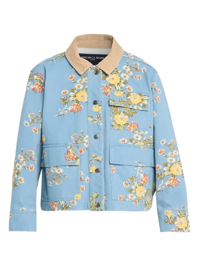 Leighton Floral Denim Barn Jacket Leighton Floral Denim Barn Jacket