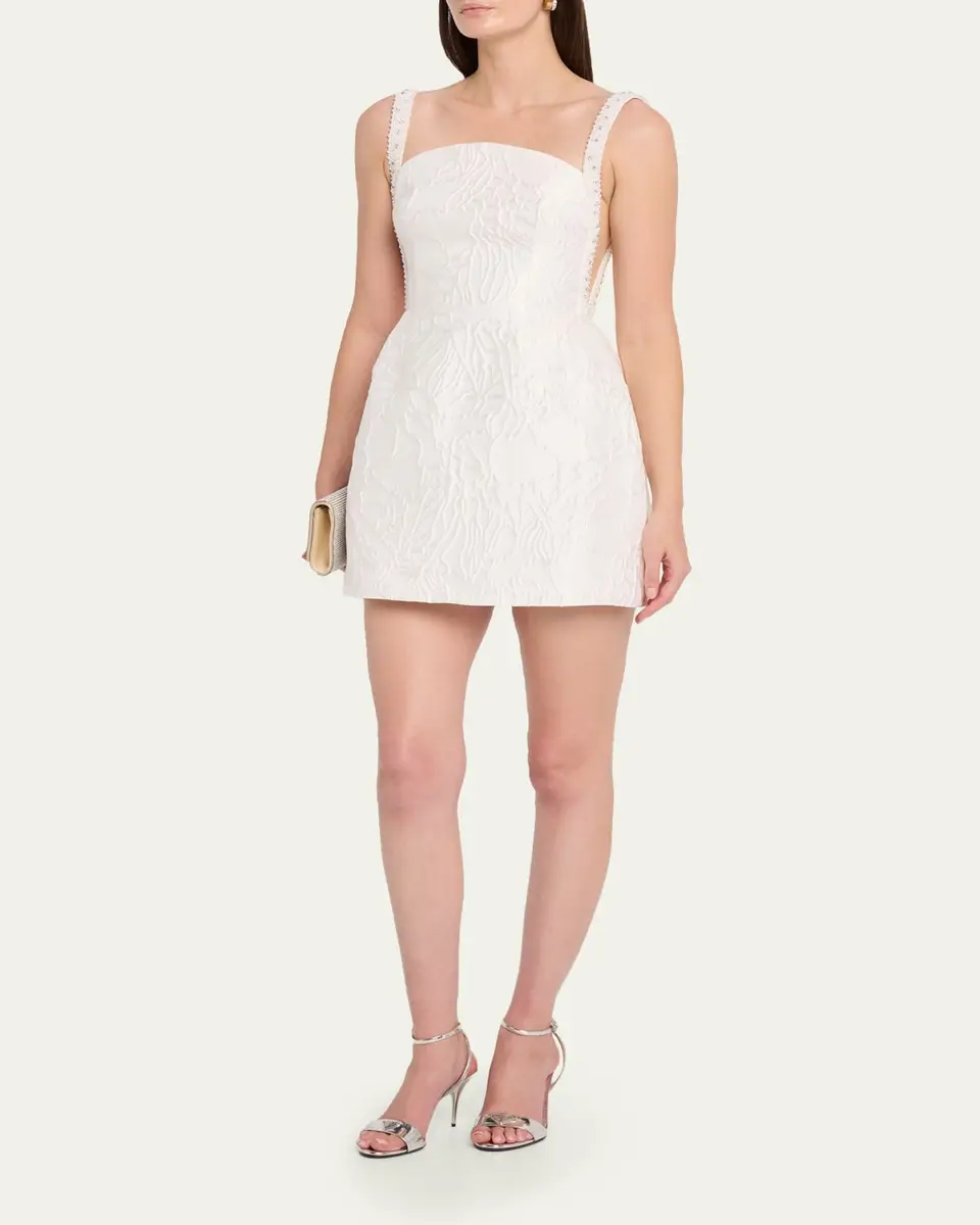 Rebecca Vallance Winslet Embossed Jacquard Mini Dress | Thumbnail 4