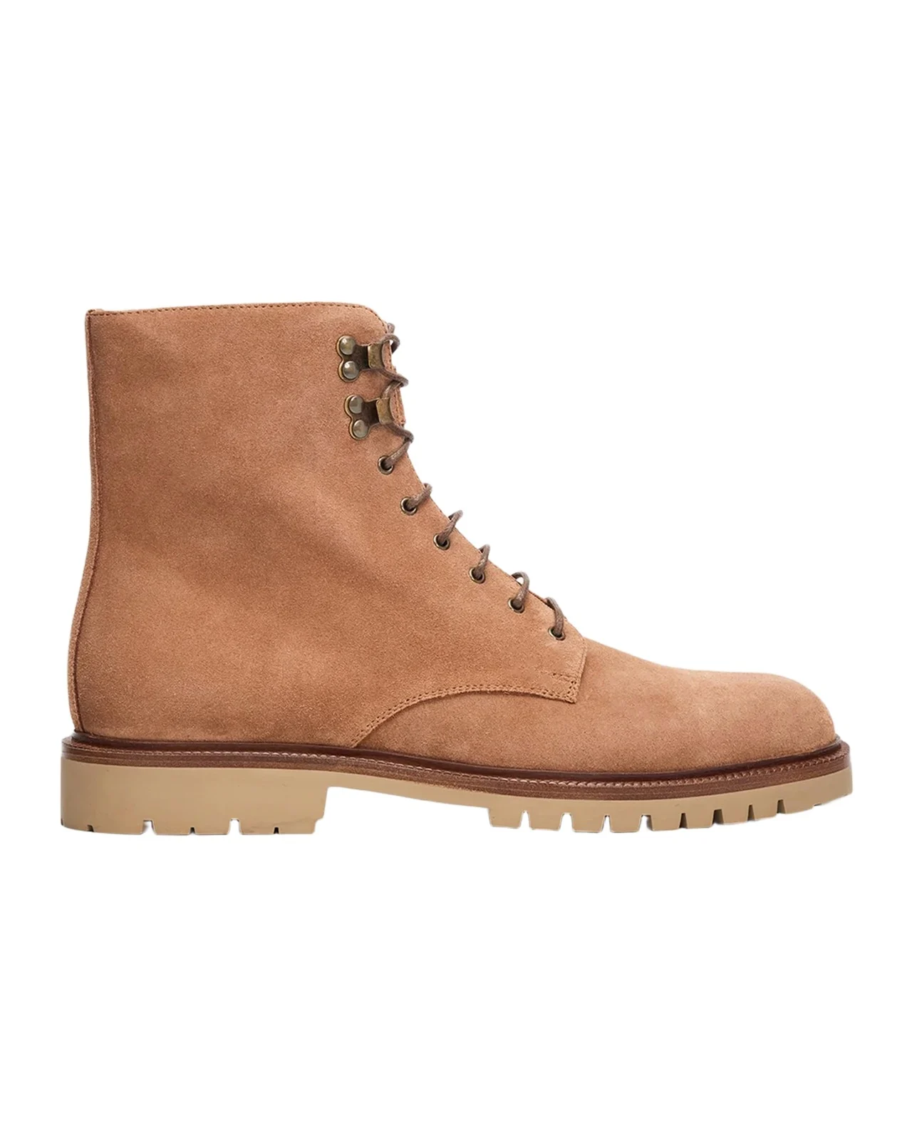 Brunello Cucinelli Men's Suede Lug-Sole Lace-Up Boots