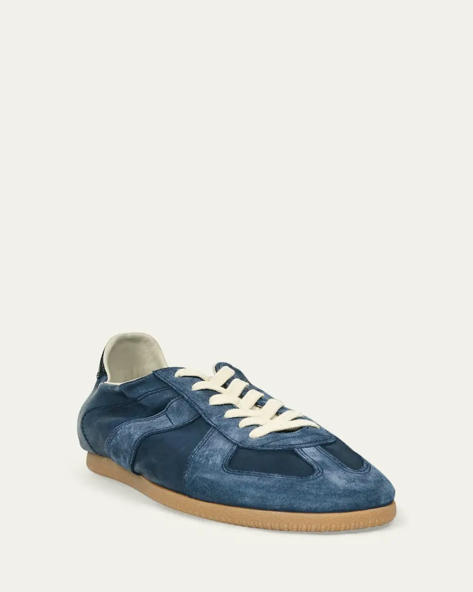 Maison Margiela Men's Replica Napa Leather and Suede Low-Top Sneakers | Thumbnail 2 Maison Margiela Men's Replica Napa Leather and Suede Low-Top Sneakers | Thumbnail 2