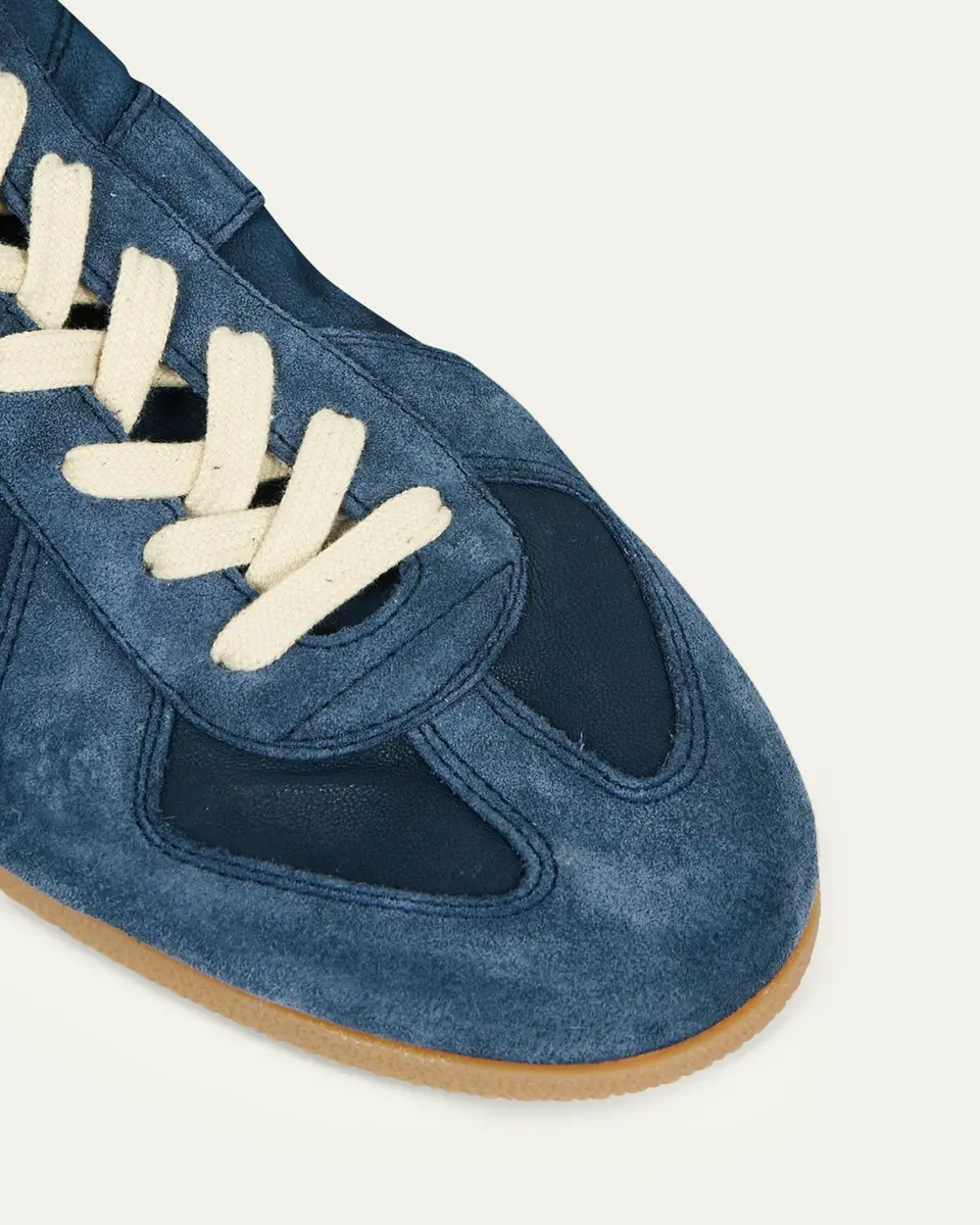 Maison Margiela Men's Replica Napa Leather and Suede Low-Top Sneakers | Thumbnail 4 Maison Margiela Men's Replica Napa Leather and Suede Low-Top Sneakers | Thumbnail 4