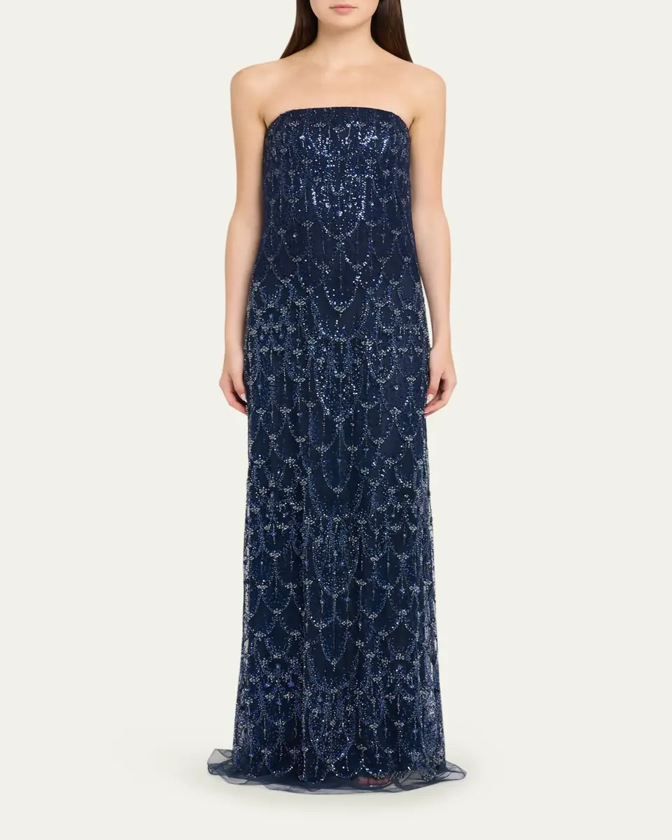 Reem Acra Strapless Crystal Embellished Evening Gown | Thumbnail 2 Reem Acra Strapless Crystal Embellished Evening Gown | Thumbnail 2