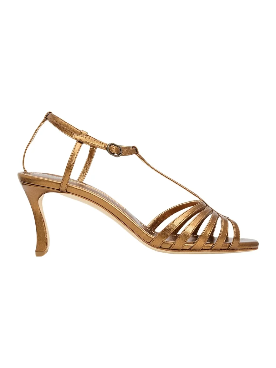90mm Fulconpla Metallic Leather Caged Sandals 90mm Fulconpla Metallic Leather Caged Sandals