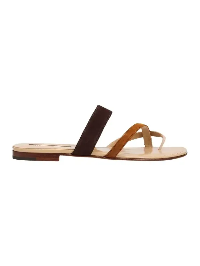 Susa Suede Crisscross Flat Sandals