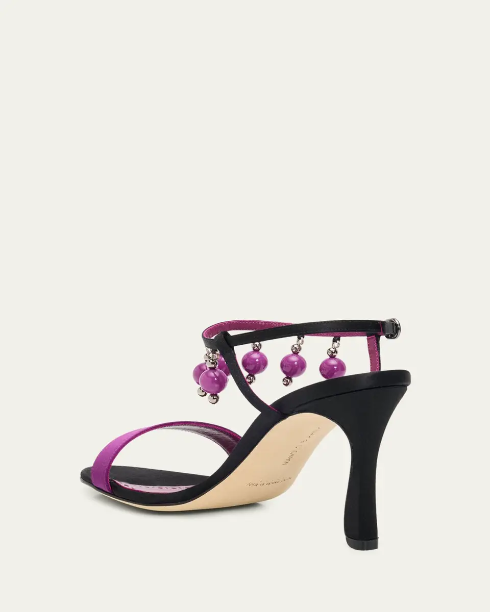 Manolo Blahnik 90mm Kasasan Beaded Satin Sandals | Thumbnail 2 Manolo Blahnik 90mm Kasasan Beaded Satin Sandals | Thumbnail 2