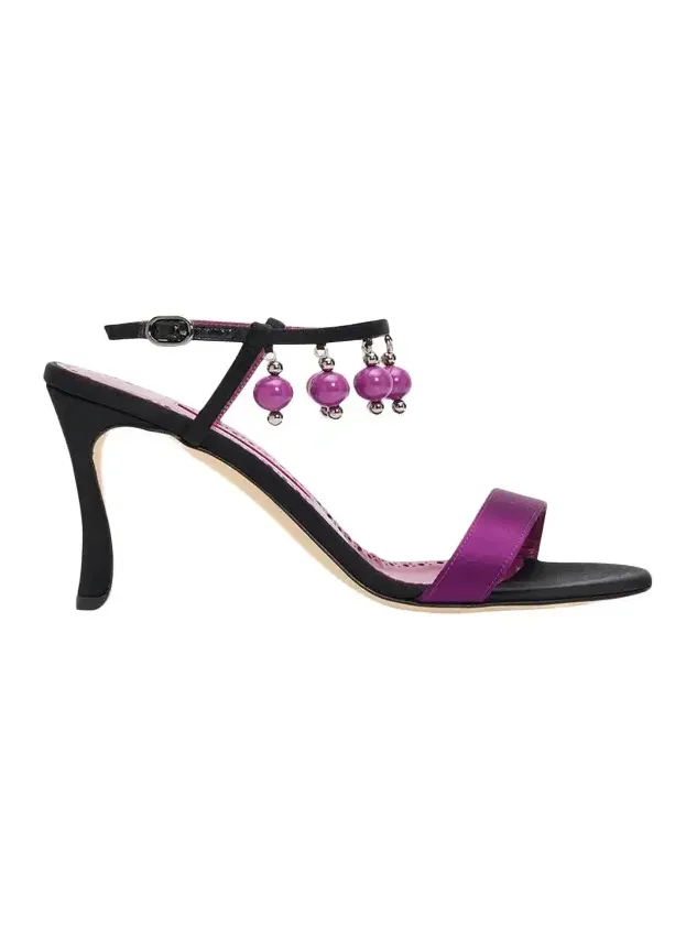 90mm Kasasan Beaded Satin Sandals 90mm Kasasan Beaded Satin Sandals
