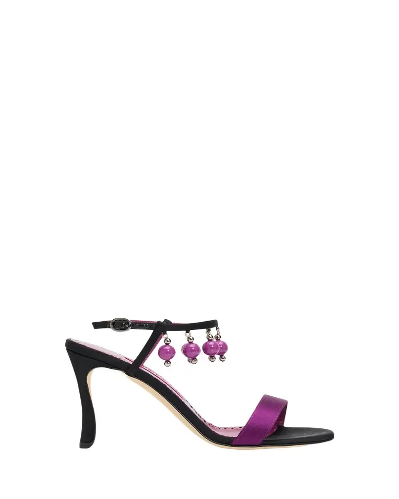 Manolo Blahnik 0mm Kasasan Beaded Satin Sandals | Image 1 Manolo Blahnik 0mm Kasasan Beaded Satin Sandals | Image 1