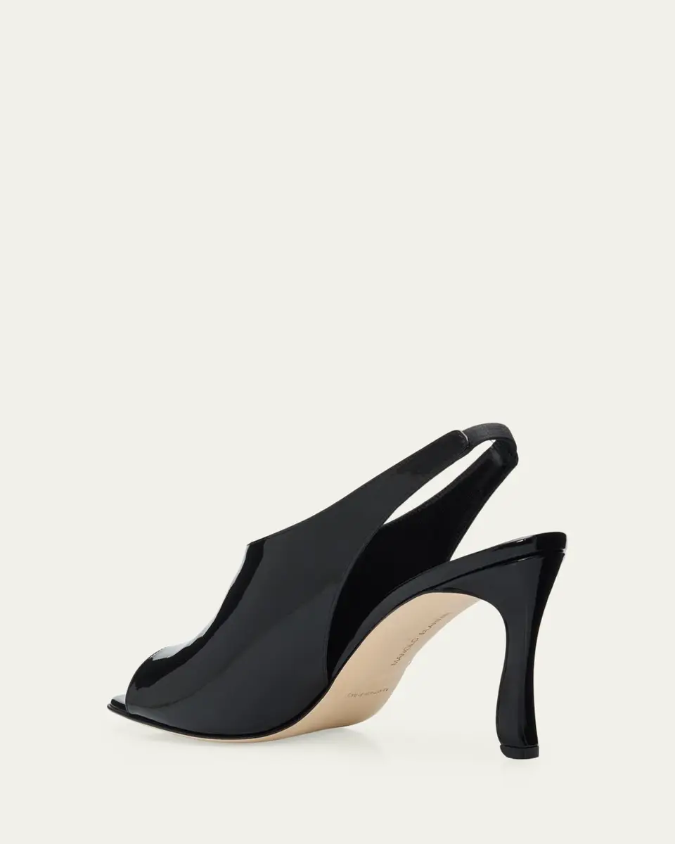 Manolo Blahnik 90mm Minufle Patent Leather Slingback Sandals | Thumbnail 2 Manolo Blahnik 90mm Minufle Patent Leather Slingback Sandals | Thumbnail 2