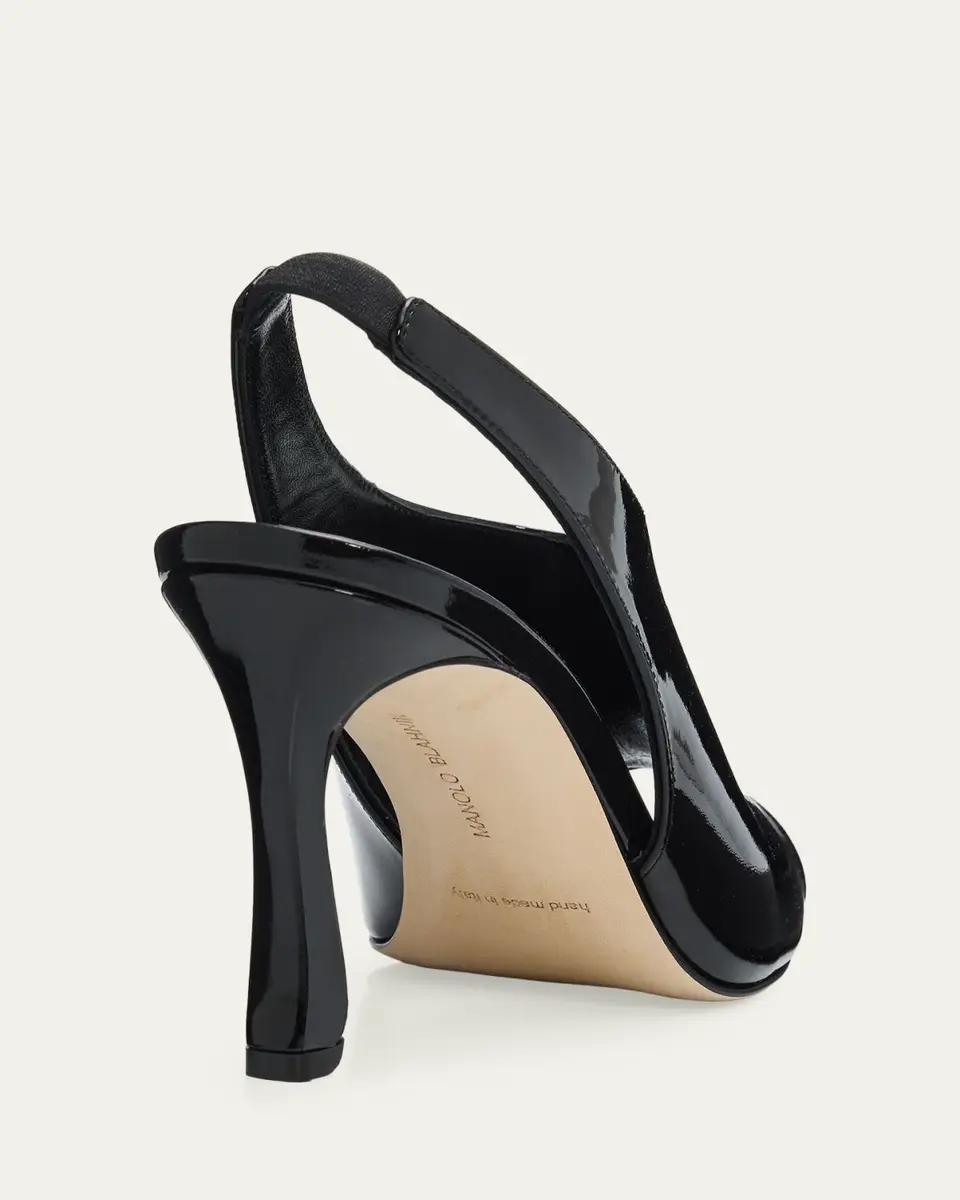 Manolo Blahnik 90mm Minufle Patent Leather Slingback Sandals | Thumbnail 3 Manolo Blahnik 90mm Minufle Patent Leather Slingback Sandals | Thumbnail 3