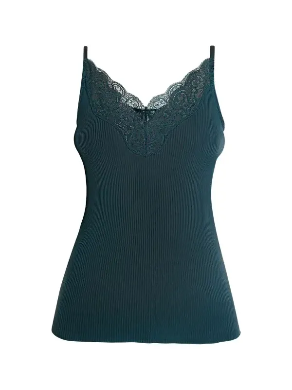 Ribbed Silk Laced Cami Tank Top Ribbed Silk Laced Cami Tank Top