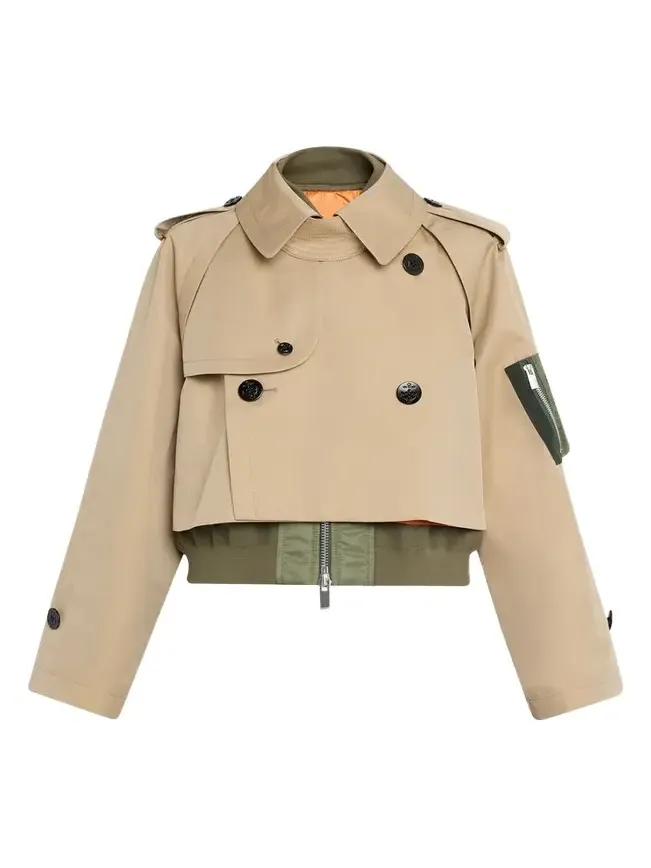 Sacai Cotton Gabardine Hybrid Short Trench Coat