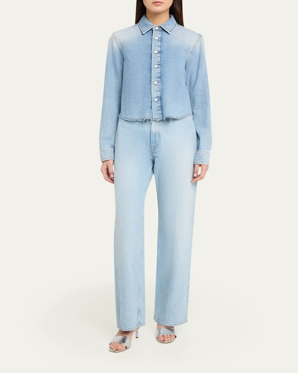 ALL THREE Hira Denim Button-Front Shirt | Thumbnail 2 ALL THREE Hira Denim Button-Front Shirt | Thumbnail 2
