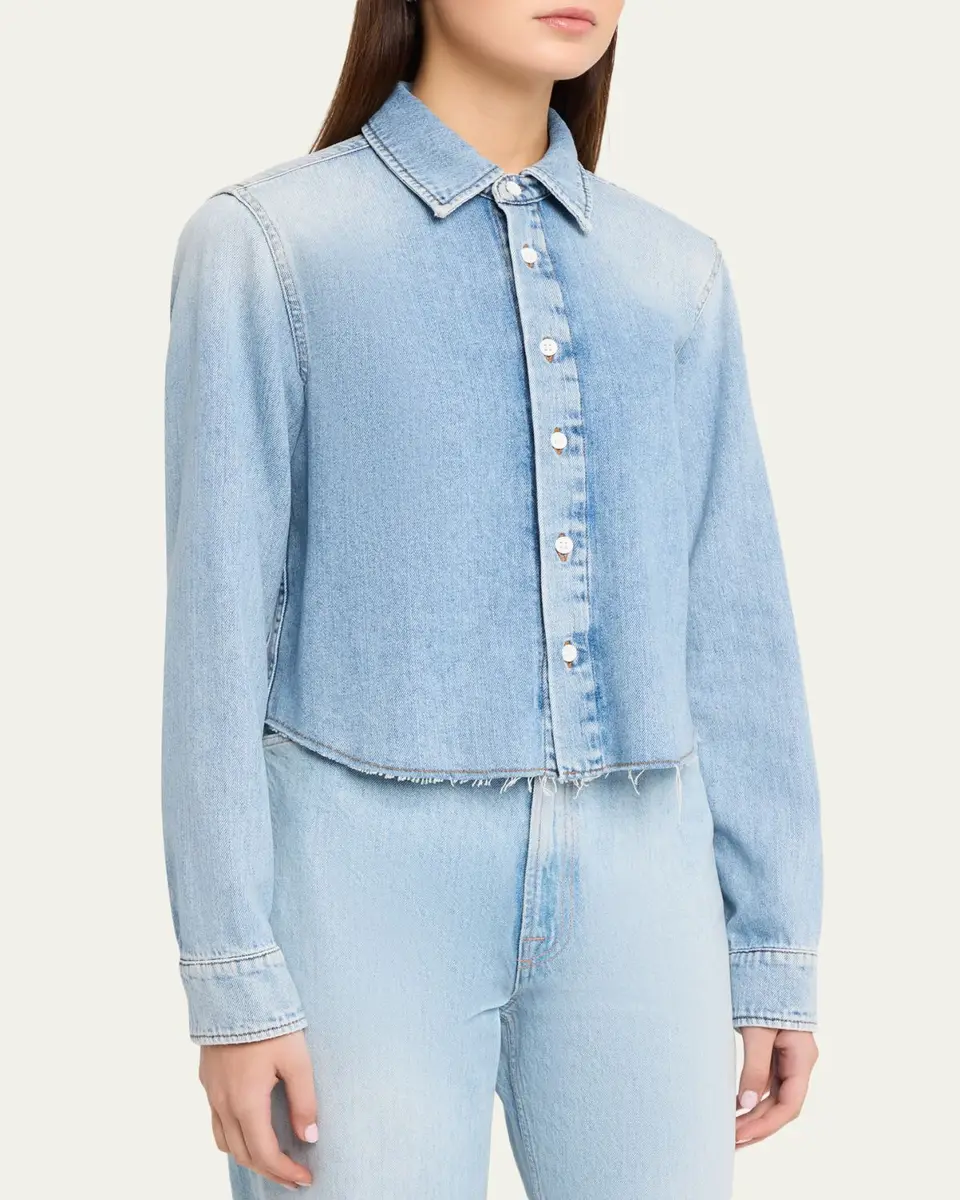 ALL THREE Hira Denim Button-Front Shirt | Thumbnail 4 ALL THREE Hira Denim Button-Front Shirt | Thumbnail 4