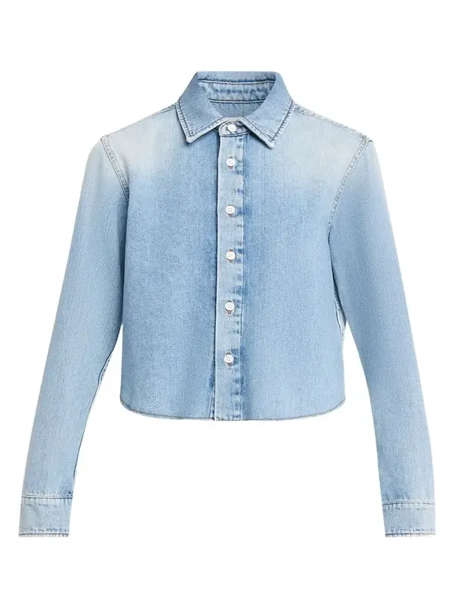 Hira Denim Button-Front Shirt Hira Denim Button-Front Shirt
