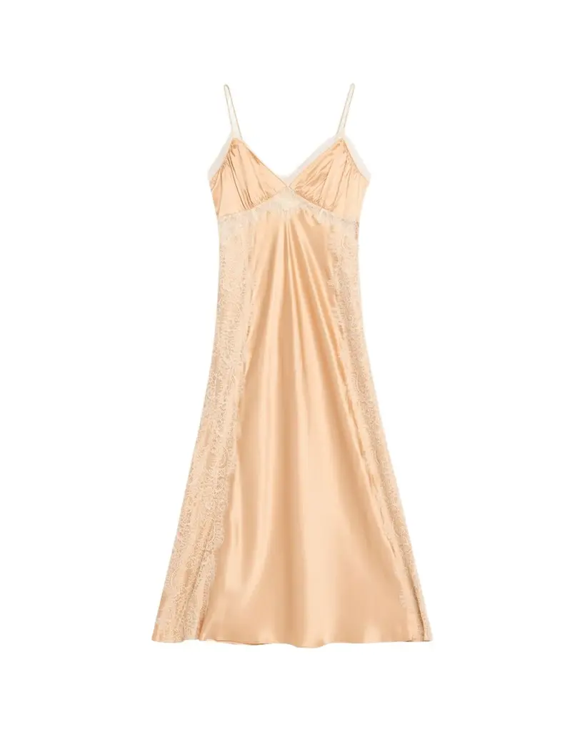 LoveShackFancy Shia Lace-Trim Silk-Blend A-Line Maxi Slipdress | Image 1 LoveShackFancy Shia Lace-Trim Silk-Blend A-Line Maxi Slipdress | Image 1