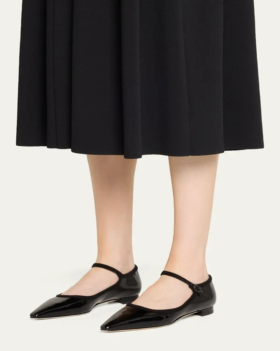 Manolo Blahnik Perdiccamod Patent Leather Ballerina Flats | Thumbnail 2