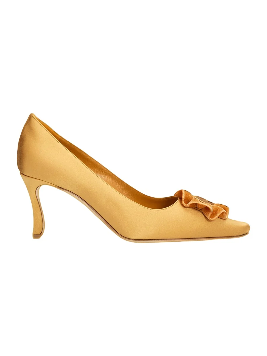 Manolo Blahnik 60mm Fortan Satin Pumps