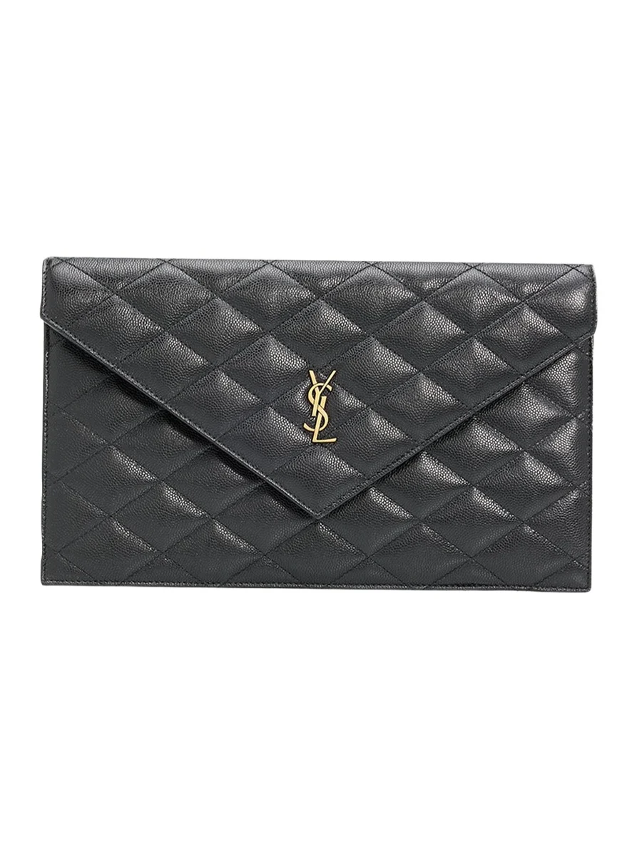 Saint Laurent YSL Quilted Leather Pouch Bag