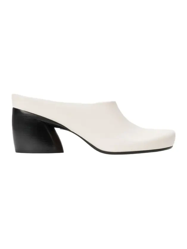 70mm Oval Leather Mules
