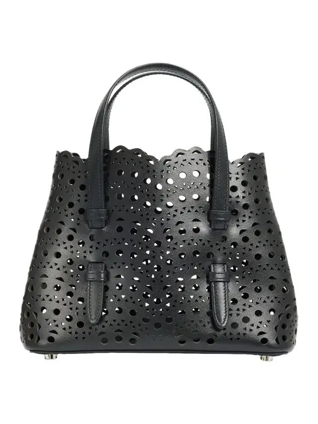 Mina 20 Small Perforated Leather Tote Bag