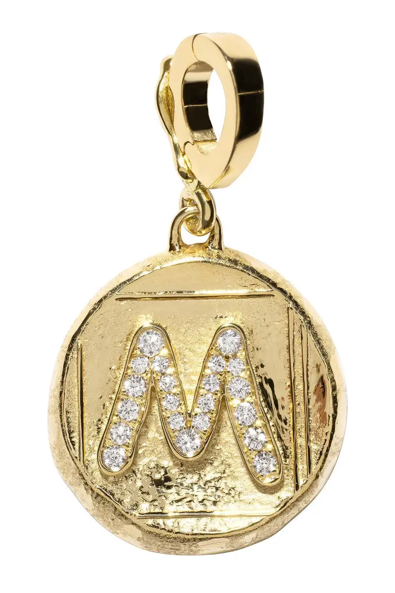 Azlee Diamond A Initial Small Signature Coin Pendant | Thumbnail 4