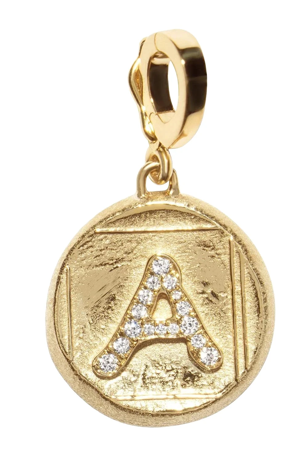Diamond A Initial Small Signature Coin Pendant Diamond A Initial Small Signature Coin Pendant