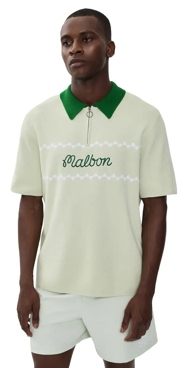 Malbon Benny Sweater Polo Green Tint | Image 1 Malbon Benny Sweater Polo Green Tint | Image 1