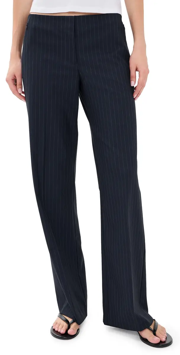 Good American The Low Rise Trousers Royal Stripe | Image 1 Good American The Low Rise Trousers Royal Stripe | Image 1