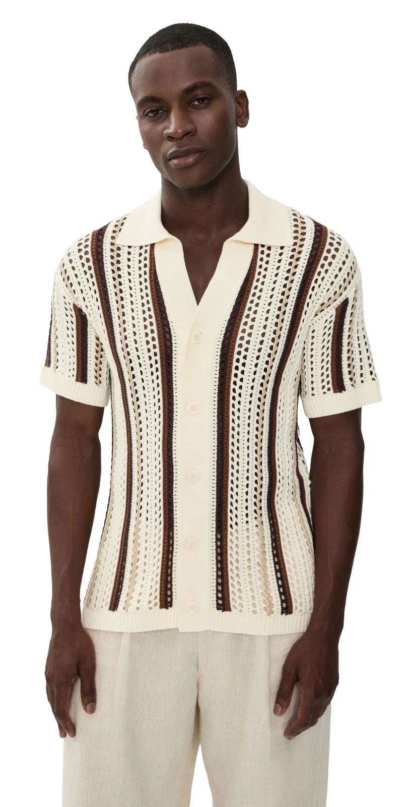 Pinto Cotton Stripe Crochet Shirt Pinto Cotton Stripe Crochet Shirt