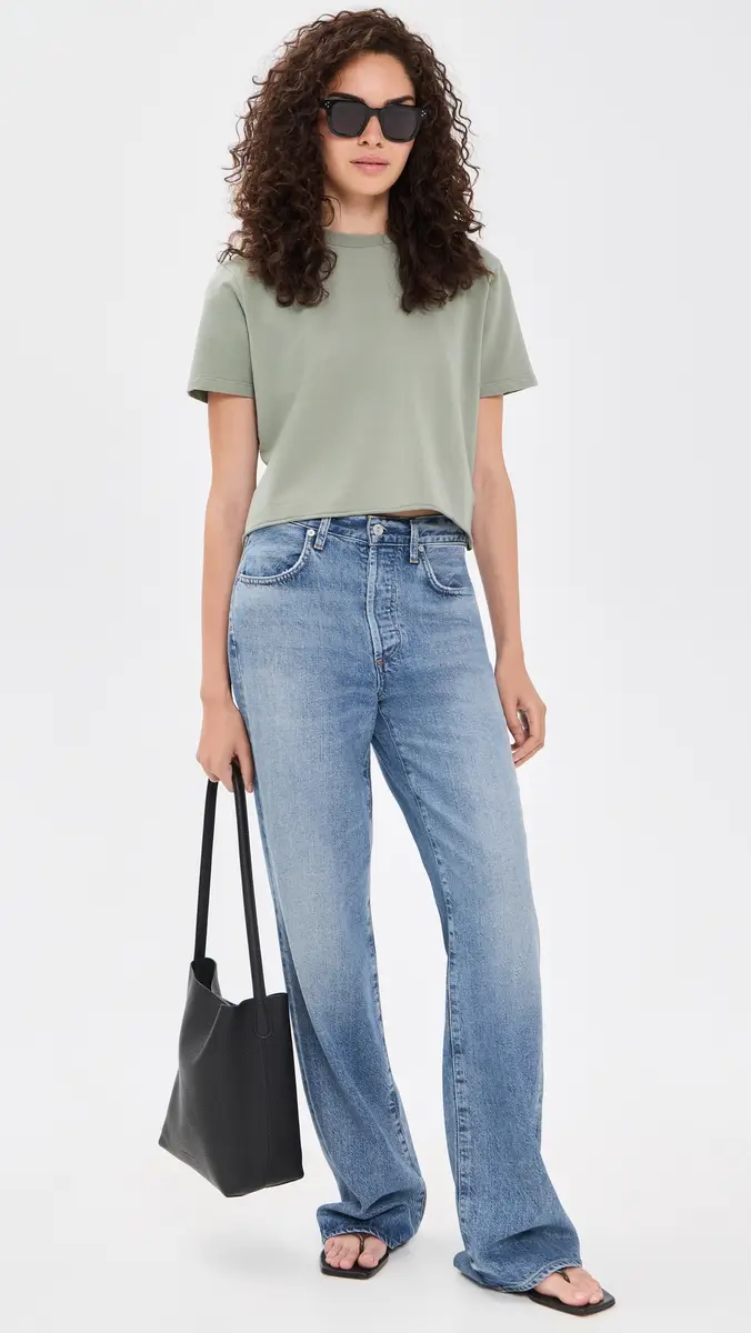 Splendid Palmer Terry Short Sleeve Tee Eucalyptus | Thumbnail 5