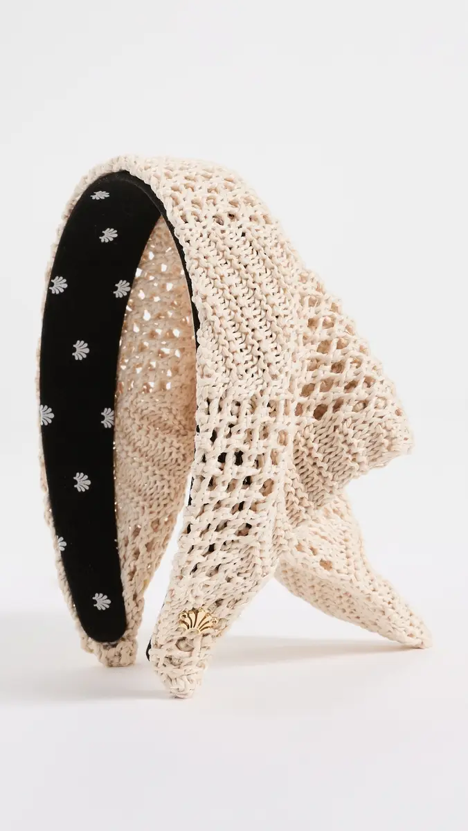 Lele Sadoughi Jackie Crochet Raffia Hankerchief Headband | Thumbnail 2