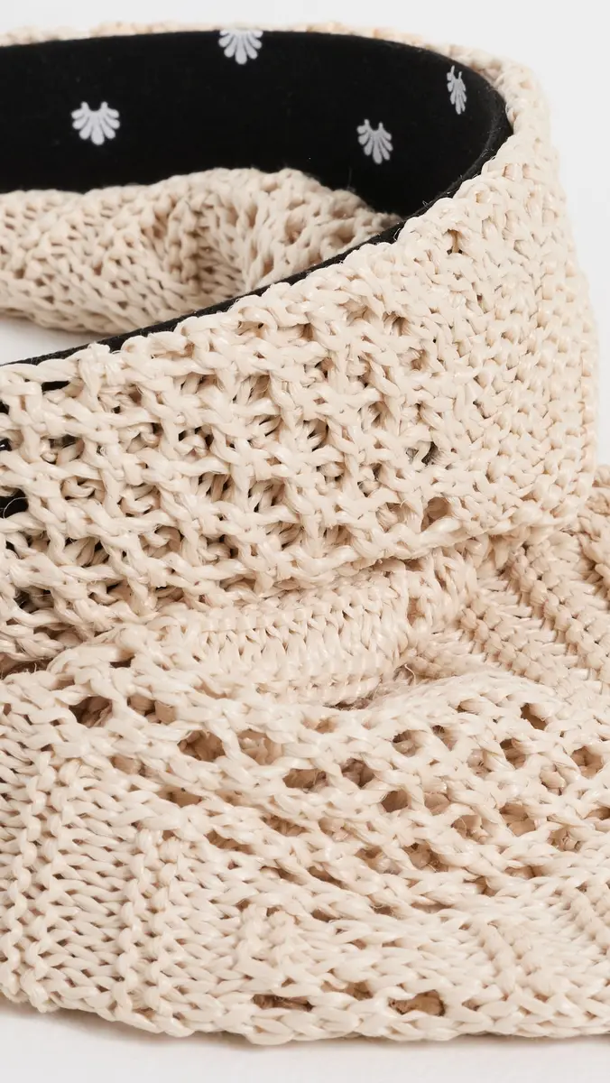 Lele Sadoughi Jackie Crochet Raffia Hankerchief Headband | Thumbnail 4