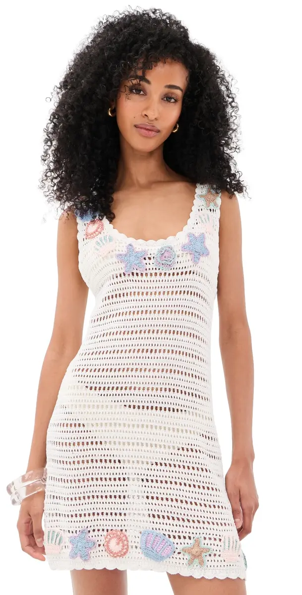 Show Me Your Mumu After Sun Coverup Mini Dress eashell Crochet | Image 1 Show Me Your Mumu After Sun Coverup Mini Dress eashell Crochet | Image 1