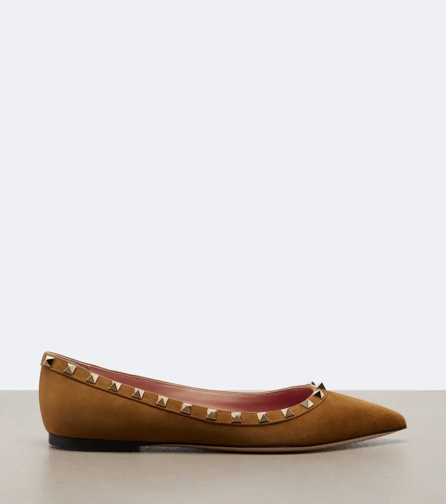 Valentino Garavani Rockstud suede ballet flats | Thumbnail 4 Valentino Garavani Rockstud suede ballet flats | Thumbnail 4