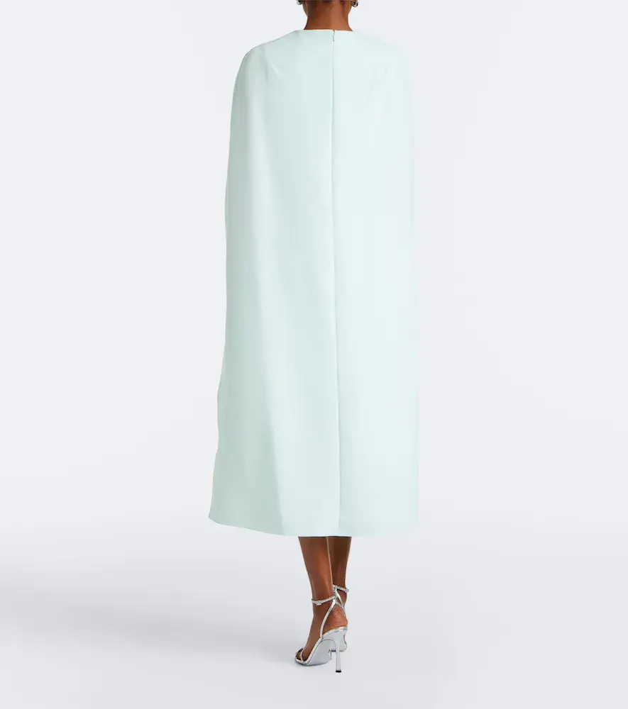 Safiyaa Oria caped crêpe midi dress | Thumbnail 3 Safiyaa Oria caped crêpe midi dress | Thumbnail 3