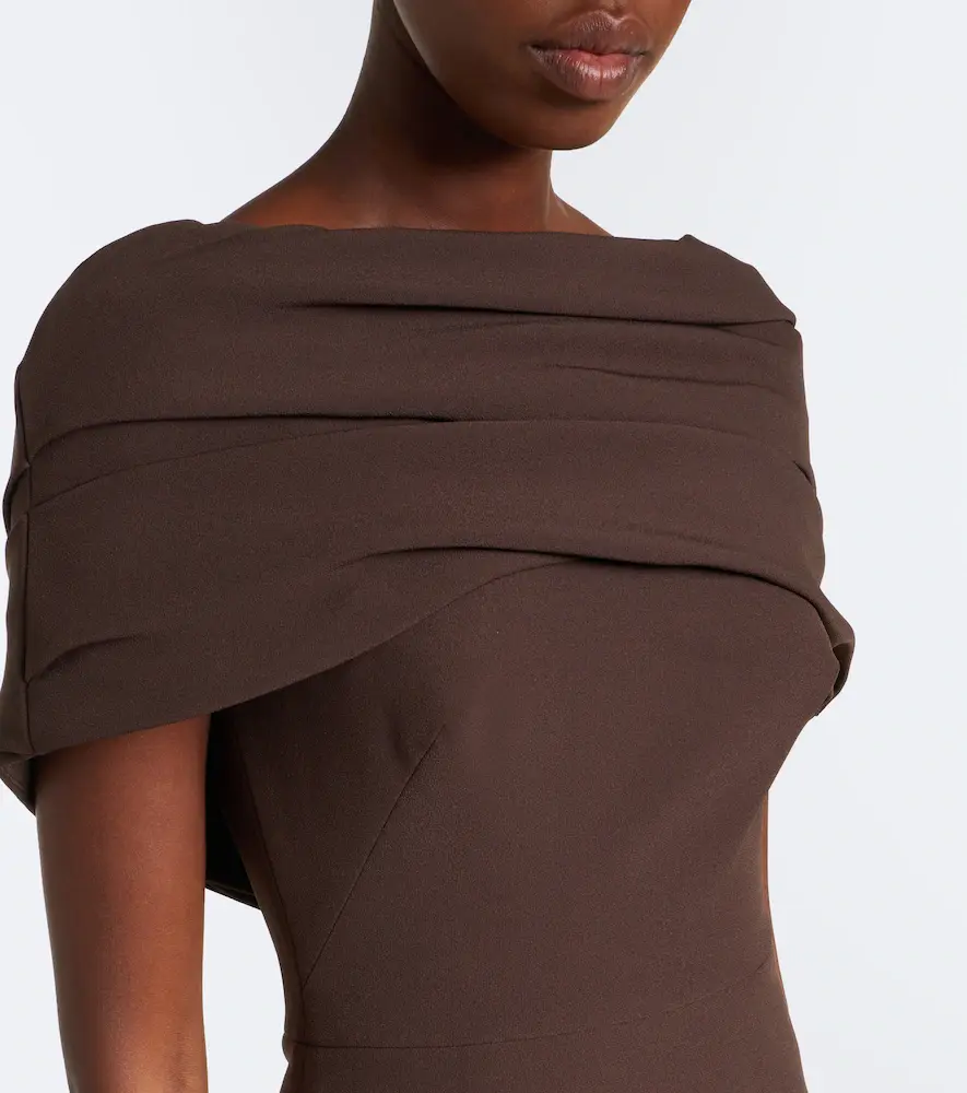 Safiyaa Loura draped peplum crêpe gown | Thumbnail 2 Safiyaa Loura draped peplum crêpe gown | Thumbnail 2