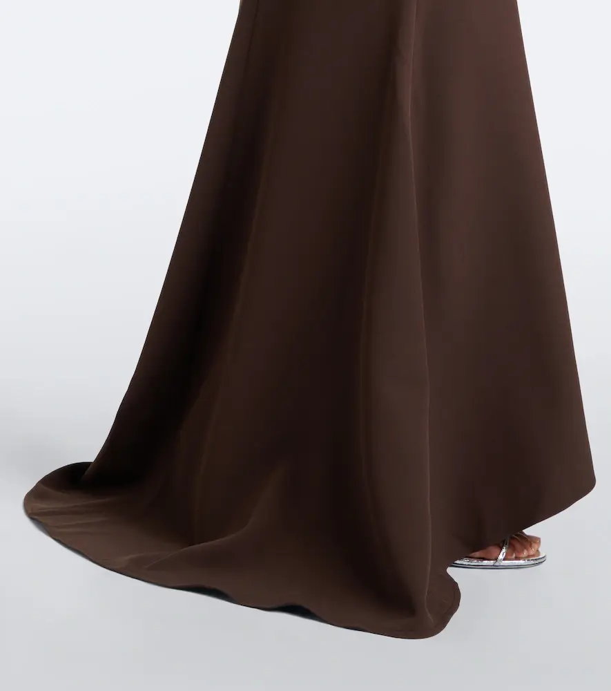 Safiyaa Loura draped peplum crêpe gown | Thumbnail 3 Safiyaa Loura draped peplum crêpe gown | Thumbnail 3