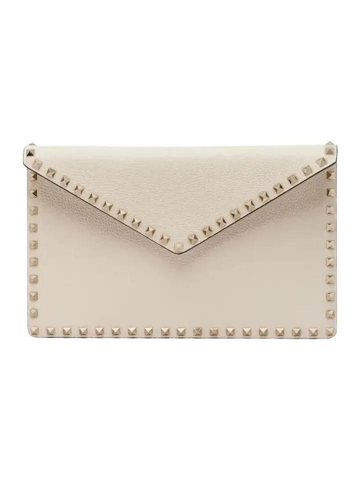 Rockstud Large leather pouch