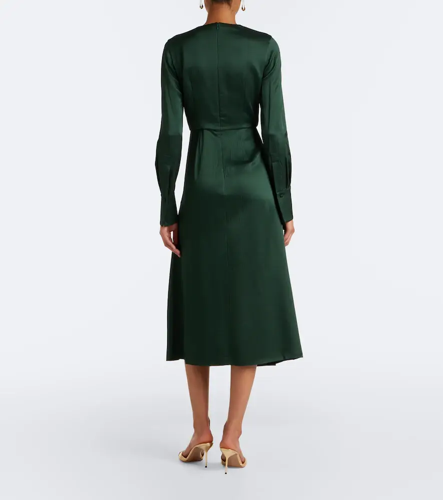 Erdem Floral-appliqué satin seersucker midi dress | Thumbnail 5 Erdem Floral-appliqué satin seersucker midi dress | Thumbnail 5