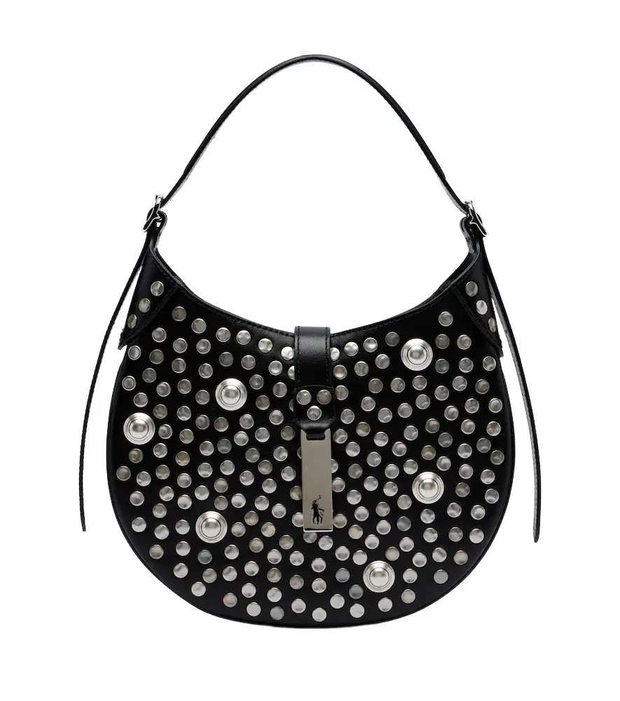 Polo Ralph Lauren Polo ID Small studded leather shoulder bag