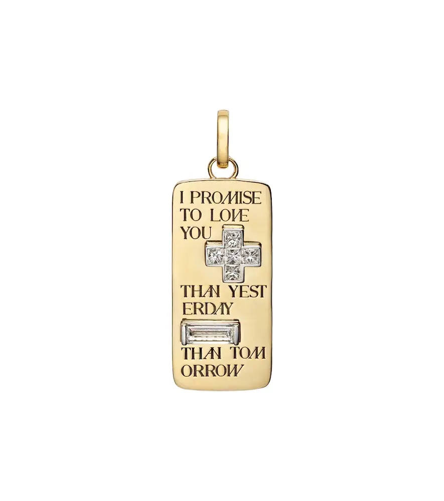 Foundrae True Love Promise 18kt gold pendant with diamonds