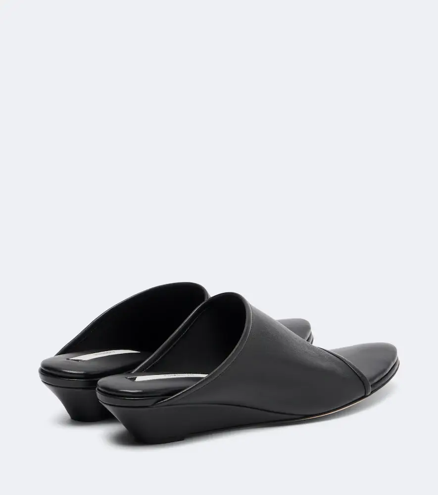 CHRISTEN Stretch leather wedge mules | Thumbnail 3