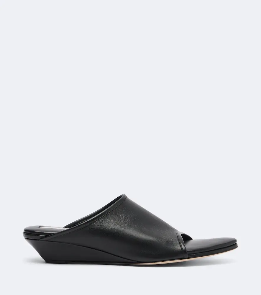 CHRISTEN Stretch leather wedge mules | Thumbnail 4