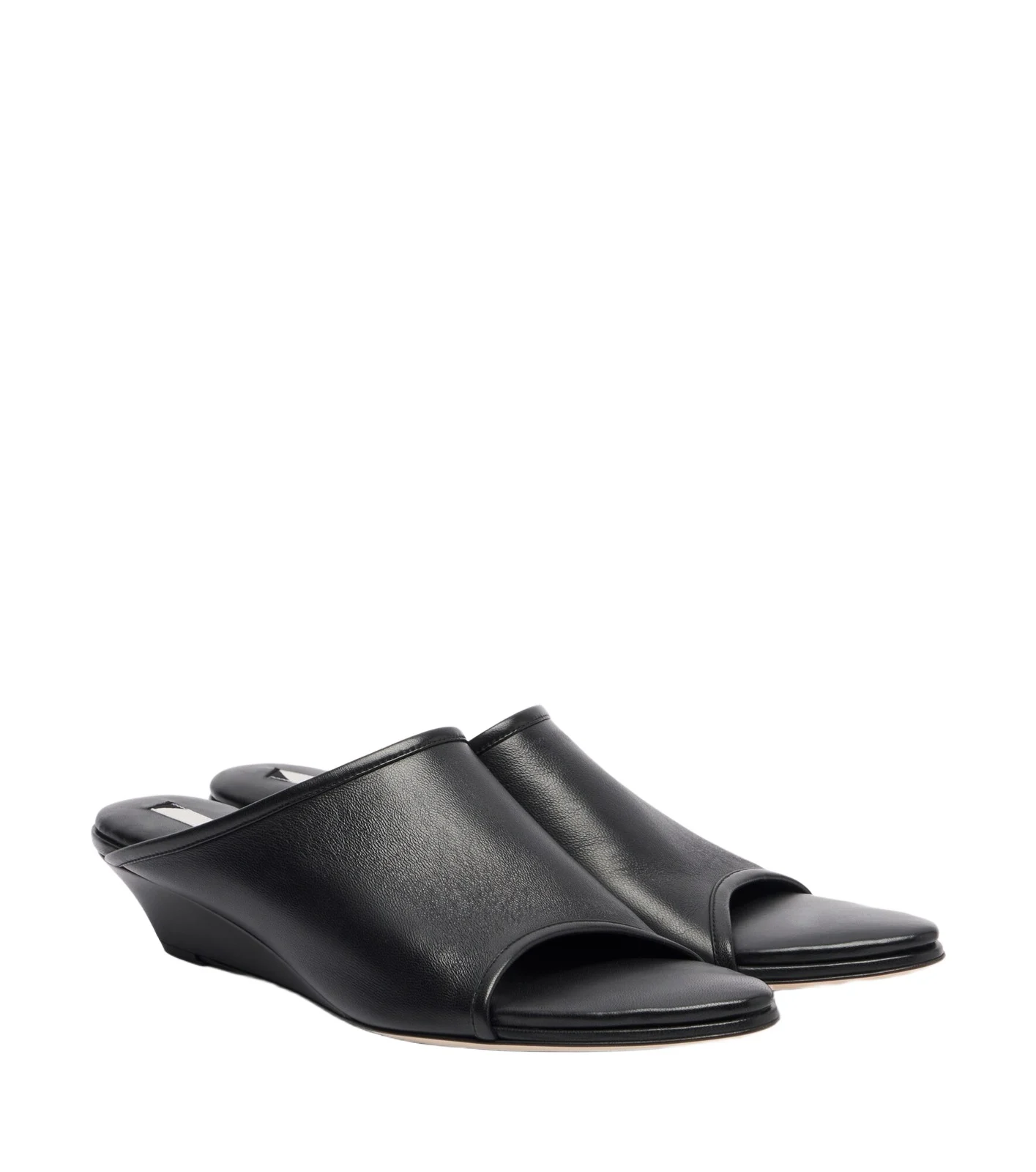 CHRISTEN Stretch leather wedge mules